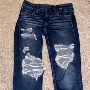 American Eagle, Dark wash, Ripped jeans